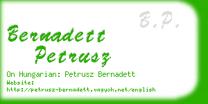 bernadett petrusz business card